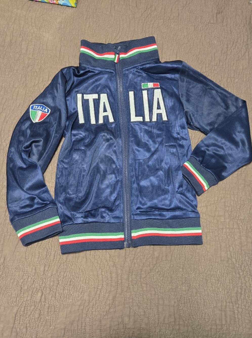 ⚽️ Italia Futbol Youth Italy Soccer Track Jacket Full Zip Kids S 3-4